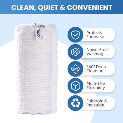Shoe Washing Machine Bag 2pcs, White - Reusable Shoe Laundry Bags for Washer & Dryer, 360 Deep Clean for Sneakers, Tennis Shoes, Slippers, Durable, Quiet Operation, Protects Shoes, Versatile Use - color: White