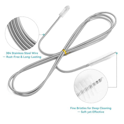 2-Pack 86 Inch Double-Ended Flexible Drain Brush for Sunroof & AC Lines - style: 86 IN