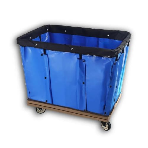 Rolling Storage Bin Vinyl Nylon 12 Bushel Detachable Knock Down Truck,Industrial Dirty Clothes Hamper for Home & Hotel - size: 12 Bushel