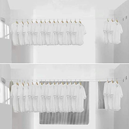 BESy Retractable Double Clothesline Laundry Indoor Washing Clothes Line - size: Double Rope, style: Silver