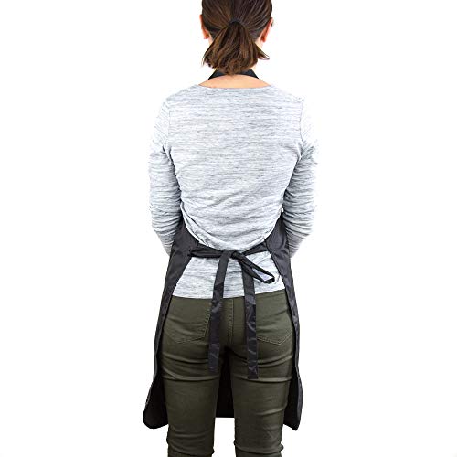 Hair Stylist Apron - Black - PVC Waterproof Salon Apron Hair Cutting - color: Black Apron - Pvc and Polyester