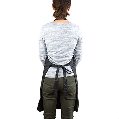 Hair Stylist Apron - Black - PVC Waterproof Salon Apron Hair Cutting - color: Black Apron - Pvc and Polyester
