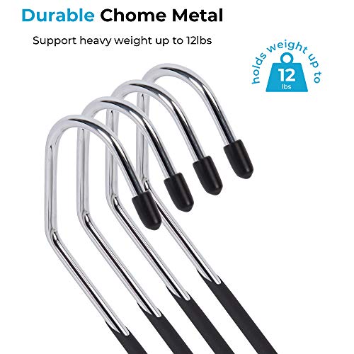 JS Hanger Non Slip Pants Hangers 30 Pack Open Ended Easy Slid Slacks Hangers, Durable Anti-Rust Space Saving Metal Jeans Hangers, Chrome and Black Friction - style: 30pack