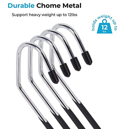 JS Hanger Non Slip Pants Hangers 30 Pack Open Ended Easy Slid Slacks Hangers, Durable Anti-Rust Space Saving Metal Jeans Hangers, Chrome and Black Friction - style: 30pack