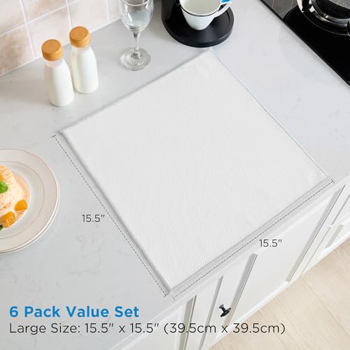 Microfiber Cleaning Cloth for Glass 6 Pack 15.5 x 15.5 Inch - color: White & Grey
