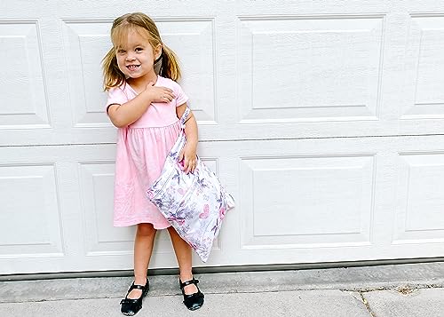 ALVABABY 3 Pack Wet Dry Bags for Cloth Diapers, Swimsuits & Gym Clothes, Waterproof Reusable Baby Diaper Bag with 2-Zippered Compartments, Hanging Strap, Machine Washable, Small/Medium/Large for Dayca - color: Flowers