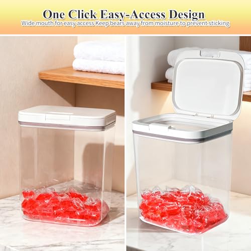 Gute Laundry Pod Holder with Lid,186oz Sealed Pop-Up Dispenser for Pods - color: 5.5L