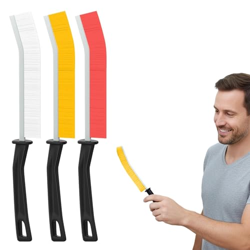 Brush Set, 3 Pack Crevice Cleaning for Door Window Track Gaps Bathroom Kitchen, Edge Corners Narrow Groove Detail Brush 23CM - color: 3pack Mix, size: MIX