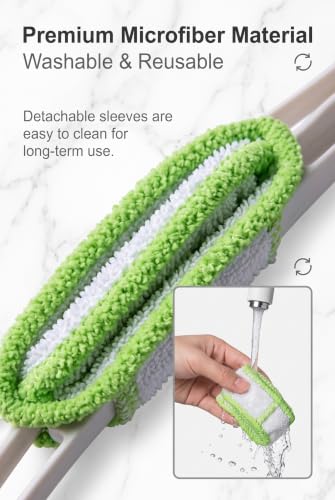 3 PCS Car Vent Cleaner, Automotive Air Conditioner Duster Brush, Multi-Purpose Crevice Cleaning Tool, Auto Interior Detailing Accessories, Window Blind Sweeper, Keyboard Dust Collector (Green)