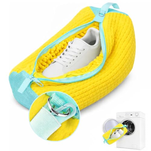 Shoe Washing Machine Bag, Shoe Laundry Bag for Washer and Dryer - color: Yellow, size: 1 PACK