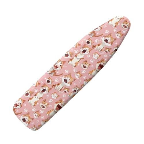 Cute Cat Ironing Board Cover Stylish with Scorch Resistant Hook and Loop Fastener Strap Elastic Edge Home Decorations - color: Cute Cat