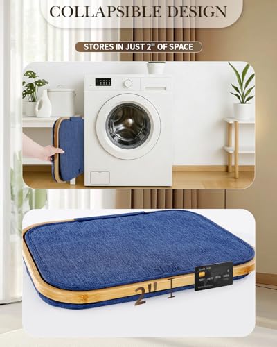 Laundry Hamper with Wheels, 75L Rolling Laundry Basket, Removable Inner Bag - color: Blue, size: 75L