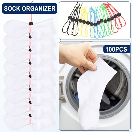 100 Pcs Sock Clips for Laundry, Sock Keepers for Washing