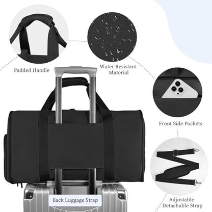 Ytonet Garment Bags for Travel, Foldable Garment Duffle Bags for Women men - color: Black