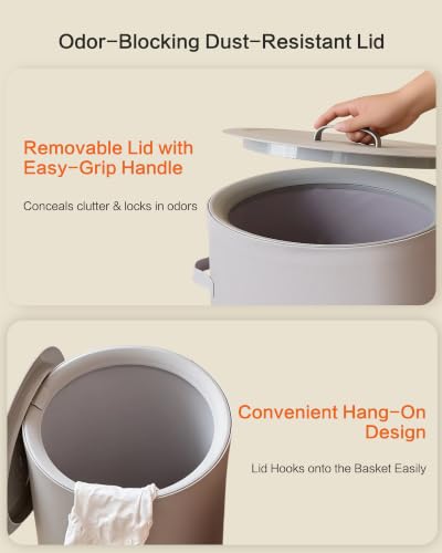 126L Laundry Basket with Lid, Laundry Hamper, Laundry Room, Gray - color: Gray