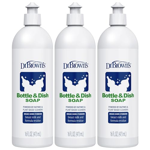 Dr. Brown's Bottle & Dish Soap, Baby | Plant-Derived | Fragrance-Free | 16 fl oz | 3 Pack - size: 16 Fl Oz (Pack of 3)