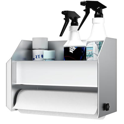 woiron Aluminum Hand Cleaning Station Organizer Bracket (Silver) - color: Silver