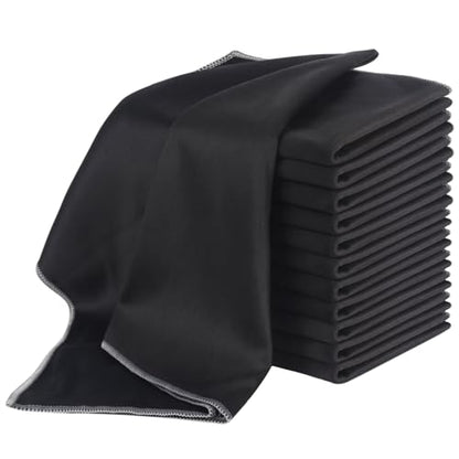SINLAND Microfiber Glass Polishing Cloths Cleaning Rag 20x25In 12Pack Black - color: Black, size: 20Inchx25Inch 12Pcs