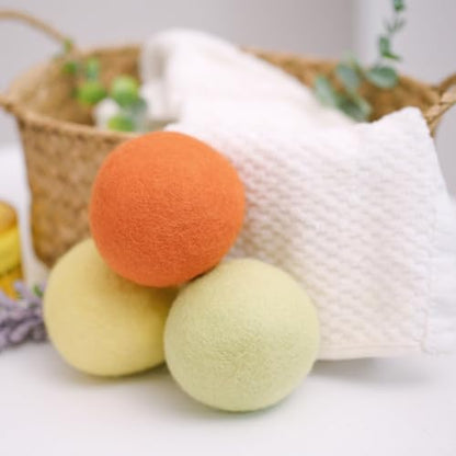 Wool Dryer Balls Handmade 3 Pack XL, Laundry Dryer Balls,100% New Zealand Wool Natural Fabric Softener,Reusable 1000 Loads,Wrinkles Free, Shorten Drying Time,Baby Safe (3 Pack XL,Winter Sunshine) - color: Winter Sunshine