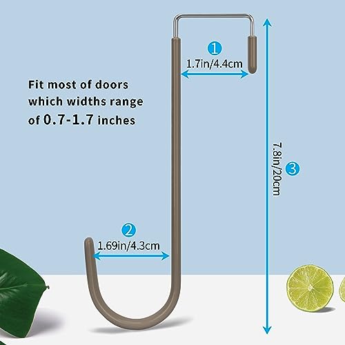 FYY Over the Door Hooks, Single-Hanger 4 Pack, Fits Doors 1.6" Brown - color: A Brown, size: Long, style: 4 Pack