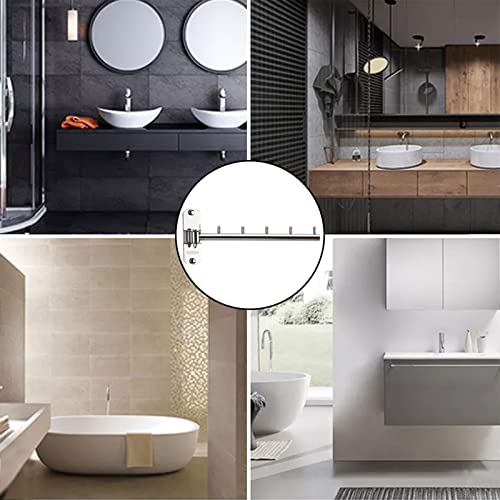 Folding Wall Mounted Clothes Hanger Rack with Swing Arm Stainless Steel Heavy Duty Coat Hook for Bathroom, Bedroom, Laundry Room- Silver - color: Silver
