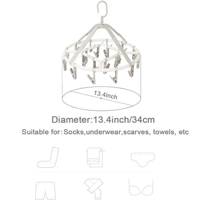 Foshine Clothes Drying Racks Foldable Clip Hangers with 20 Drying Clips - color: Light Grey-circle