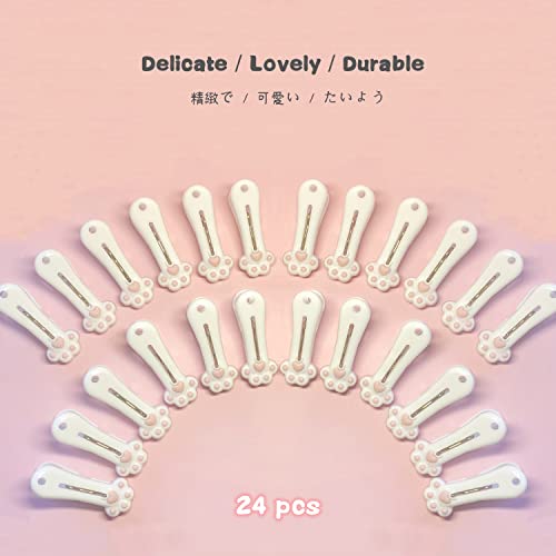 Plastic Clothespins Laundry Clothes Pins-24 Pack, Traceless Clothes Pegs, Bag Clips, Food Package Clip, with Cute Cat Claw Pattern - color: Pink, size: 24-Pack