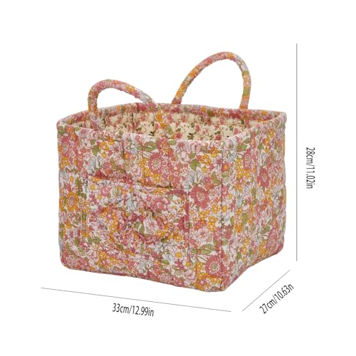 Boho Fabric Storage Basket, Large Capacity Laundry Basket, 12.2'' x 10.23'' x 10.23'' Collapsible Laundry Hamper with Easy Carry Handles (C Multi-Color 3, L) - color: C Multi-Color 3