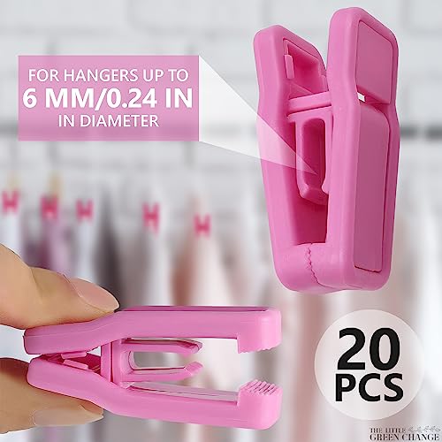 Hanger Clips for Pants, 20 Pcs, Plastic (Pink), for Dry and Wet Clothes - size: 20 Pack