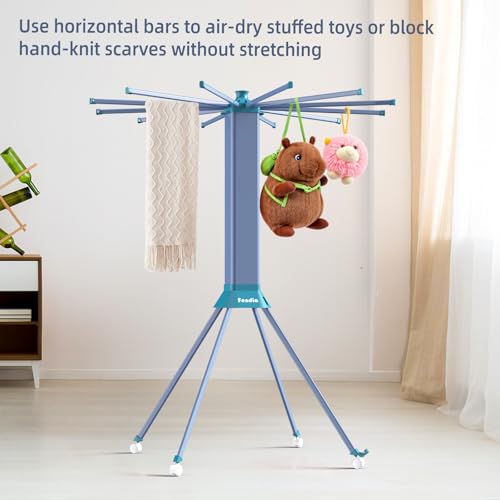 Clothes Drying Rack Foldable & Collapsible Drying Racks with 4-Leg Octopus Design, Large Capacity Space Saving Indoor Drying Rack for Bedroom,Balcony,Laundry for Indoor/Outdoor Use(Grey & Green) - color: Grey & Green