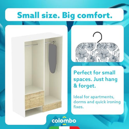 Colombo Miniasse Table Top Ironing Board 27.5″ x 12.5″ – Small Portable Foldable Ironing Board with Safety Lock, Compact Dorm & Apartment Iron Board, Organic Cotton Cover
