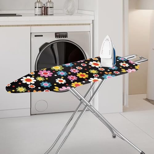 Colorful Daisies Ironing Board Cover and Pad 15 x 54 Heavy Duty Iron Board Covers Standard Size Padding Decorative Covers for Most Iron Boards Ironing Pad Cover - color: Colorful Daisies