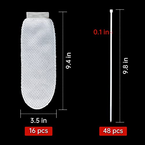 64 Pieces Washing Machine Lint Traps and Cable Ties Set 16 Nylon Mesh Lint Trap for Washing Machine Discharge Hoses and 48 Cable Ties Fits Most Washing Machines - color: 16 Nylon Mesh Lint Trap