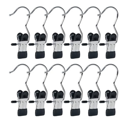 15/30Pcs Upgrade Double Head Clamp Dipped Clothespin for Laundry Hooks with Clips, Boot Holder, Hanging Clips, Portable Multifunctional Hangers Single Clip Space Saving for Jeans, Hats (30, Black) - color: Black