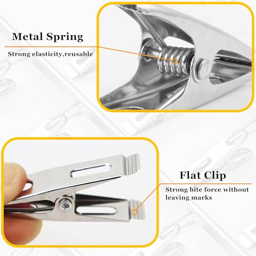 20 Pack Stainless Steel Clothes Pins, Heavy Duty Wire Clothespins for Hanging Laundry, Mini Metal Clips for Outdoor Use, Food Snack Bag Chip Clips, Rust-Resistant Pegs for Clotheslines