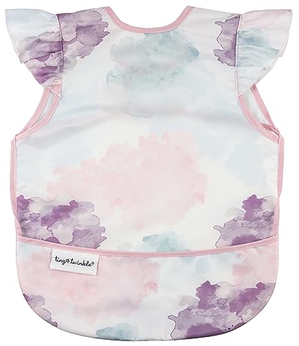 Tiny Twinkle Mess Proof Baby Bib for Girls | Waterproof Toddler Bib for Eating | Baby Apron for Feeding | Machine Washable | Perfect Shower Gift (Cotton Candy, 6–24M) - color: Cotton Candy, size: Small 6-24 Months