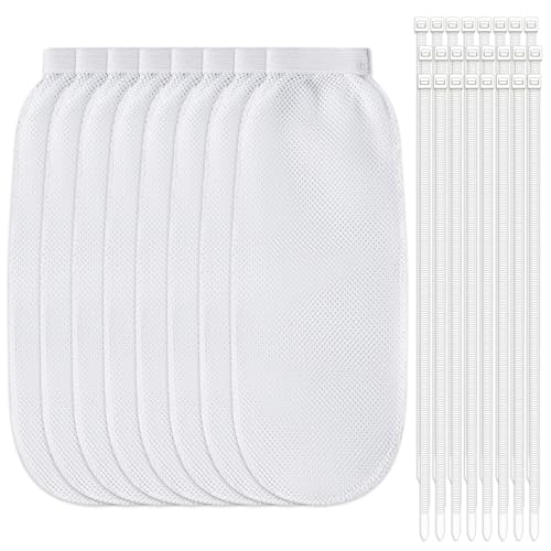 32 Pcs Washing Machine Lint Trap, Nylon Mesh Filter for Drain Hose - color: White 8 Pcs