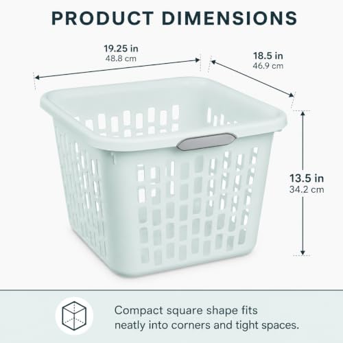 Mint Laundry Basket 6-Pack, 1.5 Bushel Square with Handles - color: Green 6PCS