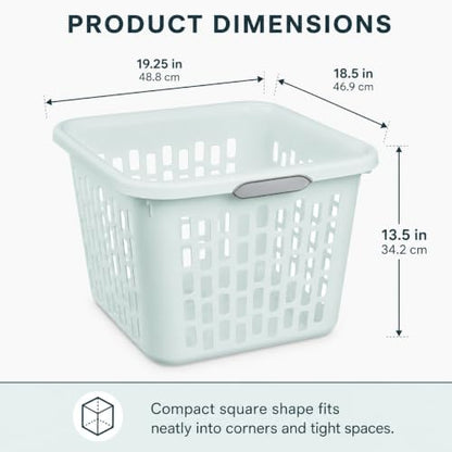 Mint Laundry Basket 6-Pack, 1.5 Bushel Square with Handles - color: Green 6PCS