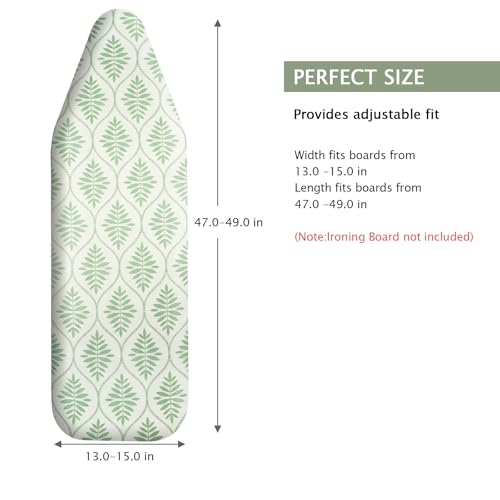 SheeChung Ironing Board Cover and Pad 15"x49",Scorch and Stain Resistant - color: Bohemian Leaves, size: 15"X49"