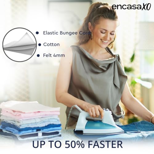 Encasa XO Ironing Board Cover and Pad, Thick Felt 49"x18" - color: Franca Beige Stripes, size: Wide