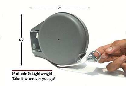 Retractable Clothesline - Heavy Duty Indoor & Outdoor Clothes Line, 45 Feet - style: Grey