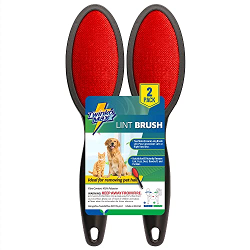 Twinko Max Lint Brush for Pet Hair, Reusable Lint Remover for Clothes - color: 2 Pack