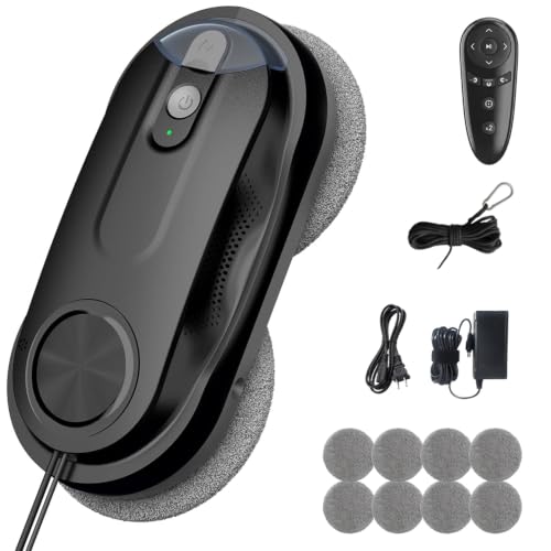 KKI Window Cleaning Robot with Dual Spray for High-Rise Windows,Black - color: Black