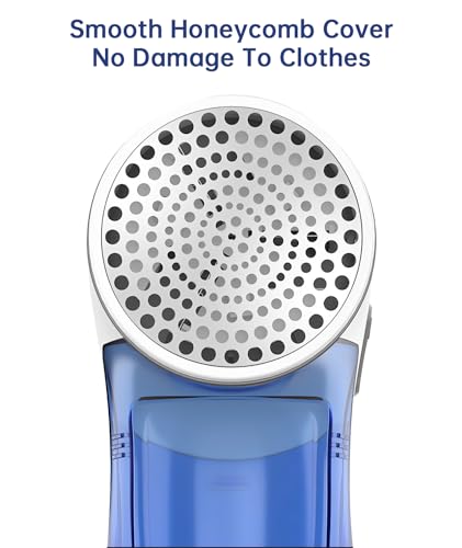 Fabric Shaver, Electric Lint Remover for Clothes & Furniture, Sweater Shaver & Pilling Remover, Depiller with 2 Extra Blades Included, Lint Shaver for Clothing - Battery Operated - color: Blue