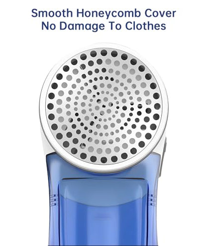 Fabric Shaver, Electric Lint Remover for Clothes & Furniture, Sweater Shaver & Pilling Remover, Depiller with 2 Extra Blades Included, Lint Shaver for Clothing - Battery Operated - color: Blue