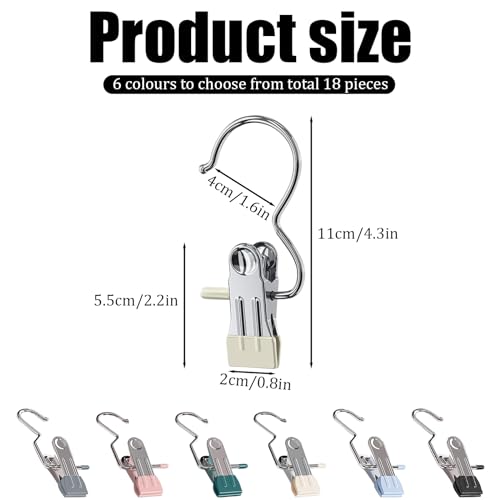 360° Boot Hangers Clips Portable No-Slip Laundry Hooks Rotating Heavy Duty Hanging Hooks for Home Closet Travel Pants Socks Towels Handbags (18)