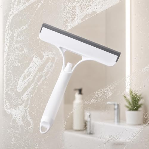 (White) 3-in-1 Multi-Purpose Cleaning Brush, Scraper & Sponge Set for Kitchen Bathroom, All-in-One Scrubbing Tool for Sink Stove Tile Glass - color: White