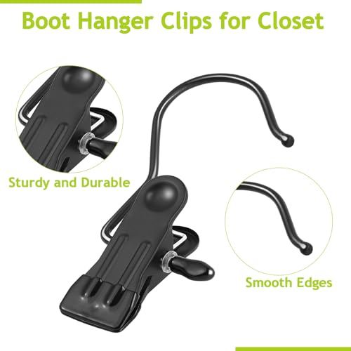 30Pcs Boot Hangers for Closet, Black, Heavy Duty