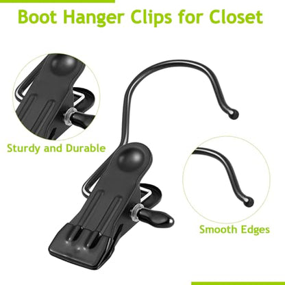 30Pcs Boot Hangers for Closet, Black, Heavy Duty